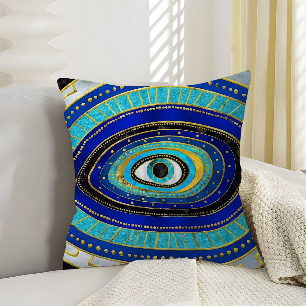 Funny Lucky Evil Eye Pillow Cover Sofa Cushion Cover Home Room Decoration Children Gift