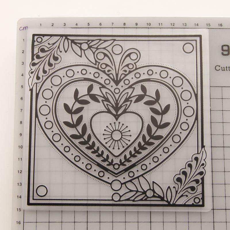 Hillside Lace Line Frame Plastic Brosing Folders for DIY Scrapbooking Album Card Decor Model Art Template Village House