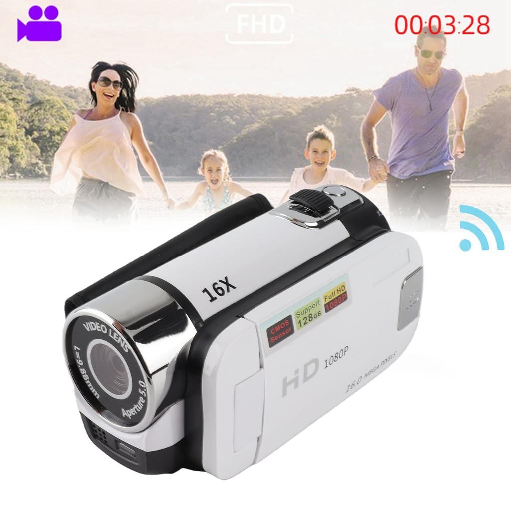 Video Camera with 2.4 Inch Color Screen Fill Light 16MP 1080P 16X Digital Zoom Anti Shake   Video Recording Camcorder for Travel Growth Record