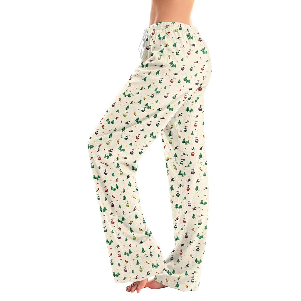 Women's Christmas Print Pajama Pants with Casual Sleep Bottoms