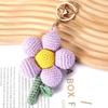 Portachiavi Fiore all'Uncinetto Carino Fiore Tessuto a Mano Pendente Fiore Finto Pianta Finta Creativa Regalo