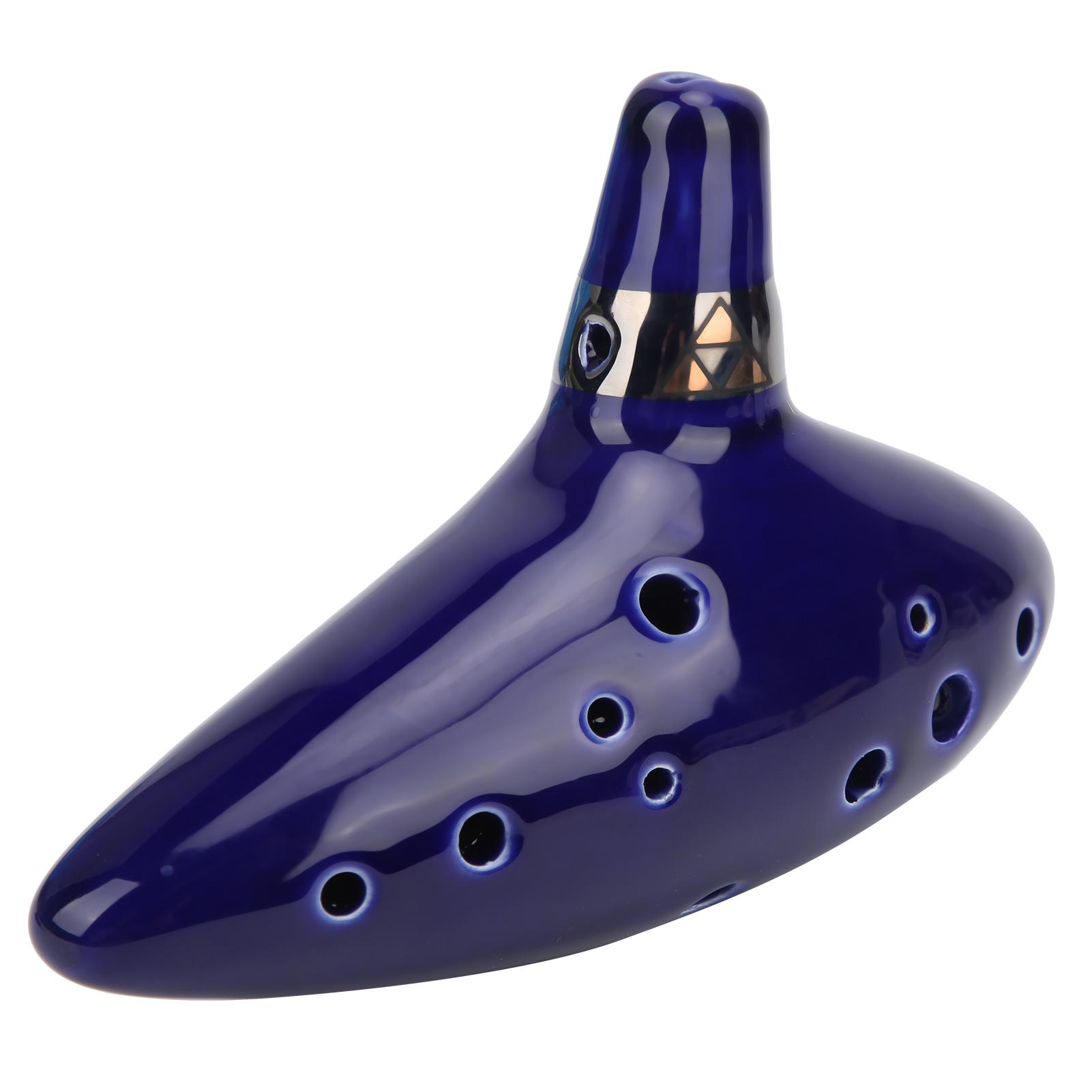 

Ocarina 12 Hole Alto C Key Musical Instrument with Music Score Rope Single Glazed Porcelain