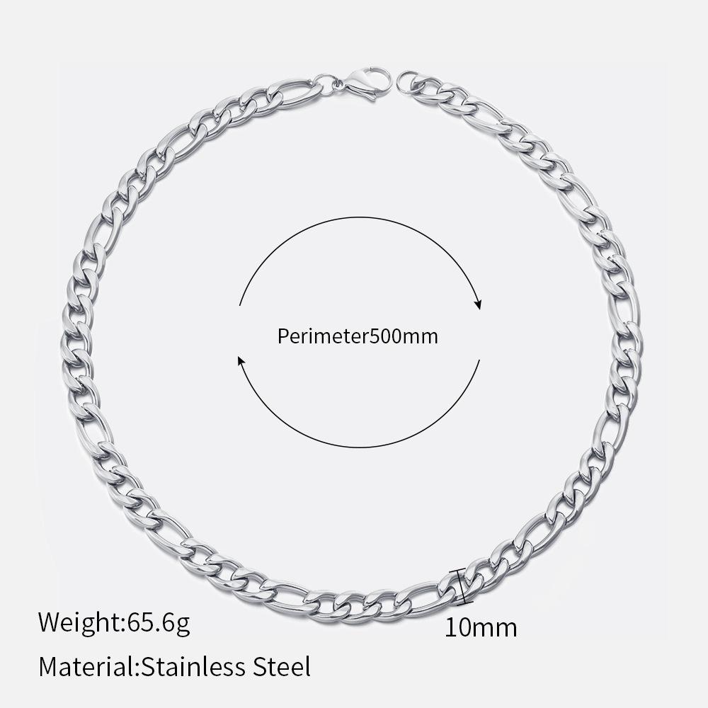 European and American Fashion Niche Design Stainless Steel Necklace Popular Real Gold Electroplated Cuban Chain Women's Necklace