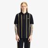 Fred Perry [Sport] Vertical Stripe Polo Shirt - Black/Champagne Afpm2612419-90A