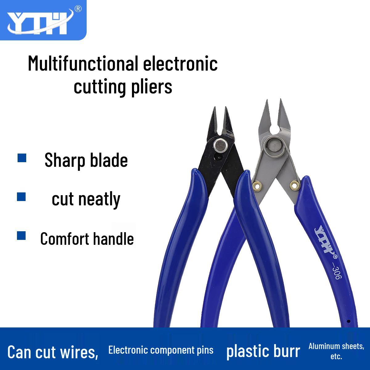 Ruyi 170 Angled Jaw Diagonal Cutting Pliers for Electricians - Precision Wire Trimmer & Small Scissors 170 Electronic Diagonal Pliers