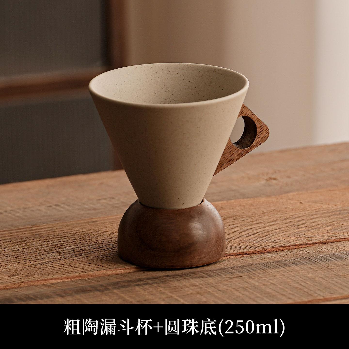 

Middle Ancient Style Creative Rough Pottery Coffee Cup Funnel Shaped Mugs Exquisite American Latte Ceramic Special Cup 250ml