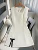 2025 Hepburn-Inspired Elegant Slimming Bow Patchwork Autumn Dress