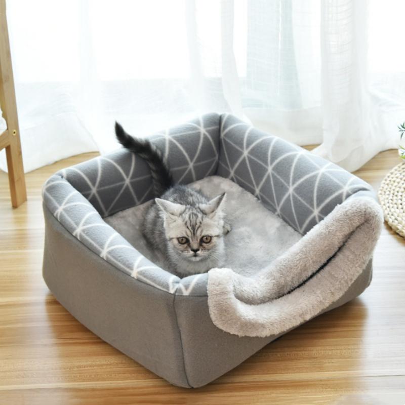 Closed Pet Sleeping House Dogs Cat Bed Suit For Winter Puppy Nest Winter Warm Cat Litter Pet Villa Closed Kennel Pet Supplies
