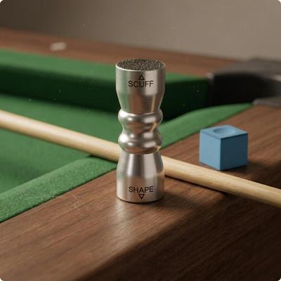 Billiard Cue Tip Maintenance Tool Double Function Portable Sports Accessory Silver