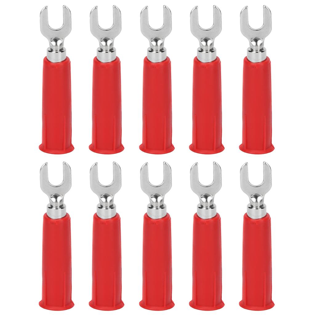 10Pcs/Set Banana Plug Adapter Insulated Fork Spade Wire Connectors U Type Electrical Crimp