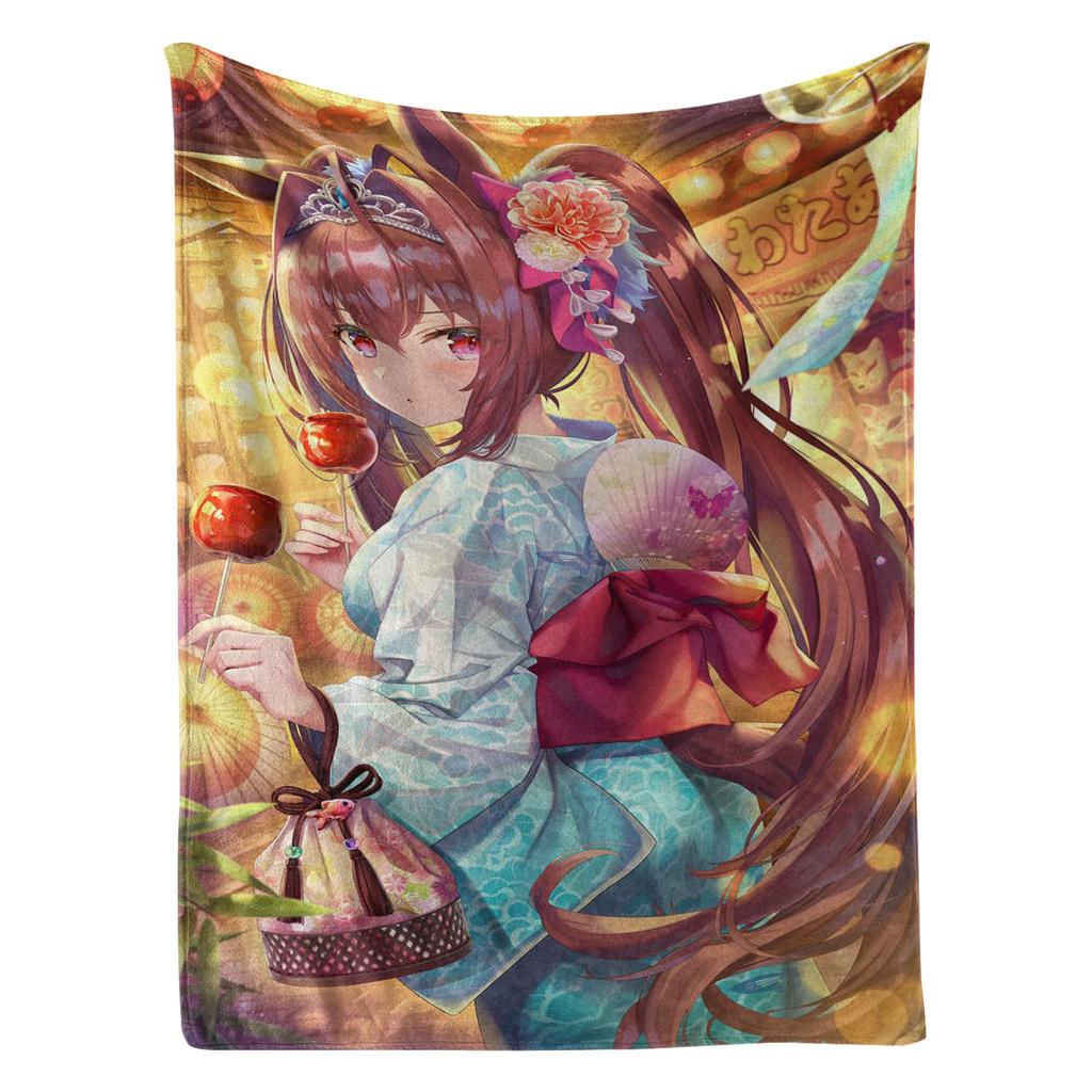 Lightweight Anime Fleece Fashion Blanket - Portable Flannel Throw for Travel, Office, Nap - Soft & Comfortable