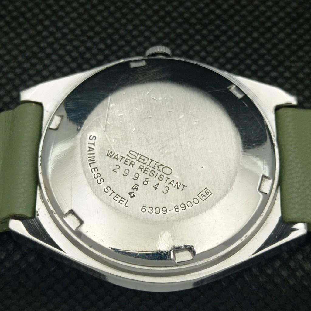 USED VINTAGE SEIKO 5 AUTOMATIC 6309A JAPAN MENS D/D GREEN WATCH 602-a313583-9 SKU602-a313583