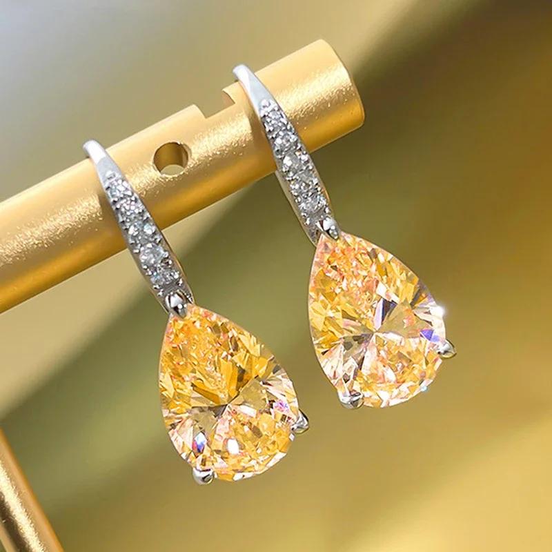 2026 New Colorful Crystal Zircon Bridal Earrings, European and American Personalized Fashion Trend, High End Jewelry