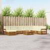 Outdoor Sofa Set 9 Pcs Natural and Cream Solid Acacia Wood