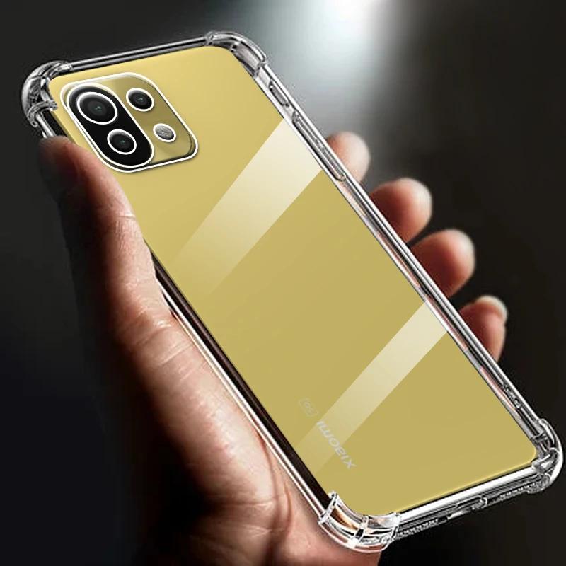 

Thickened Airbag Shockproof Clear Soft Tpu Phone Case For Xiaomi 11 lite case 4g 5g Transparent Back Cover for Mi 11lite funda