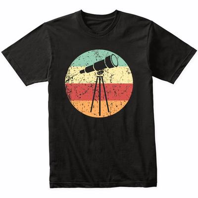 Space Science Telescope Retro Astronomy Astronomer T-Shirt - Retro Colors