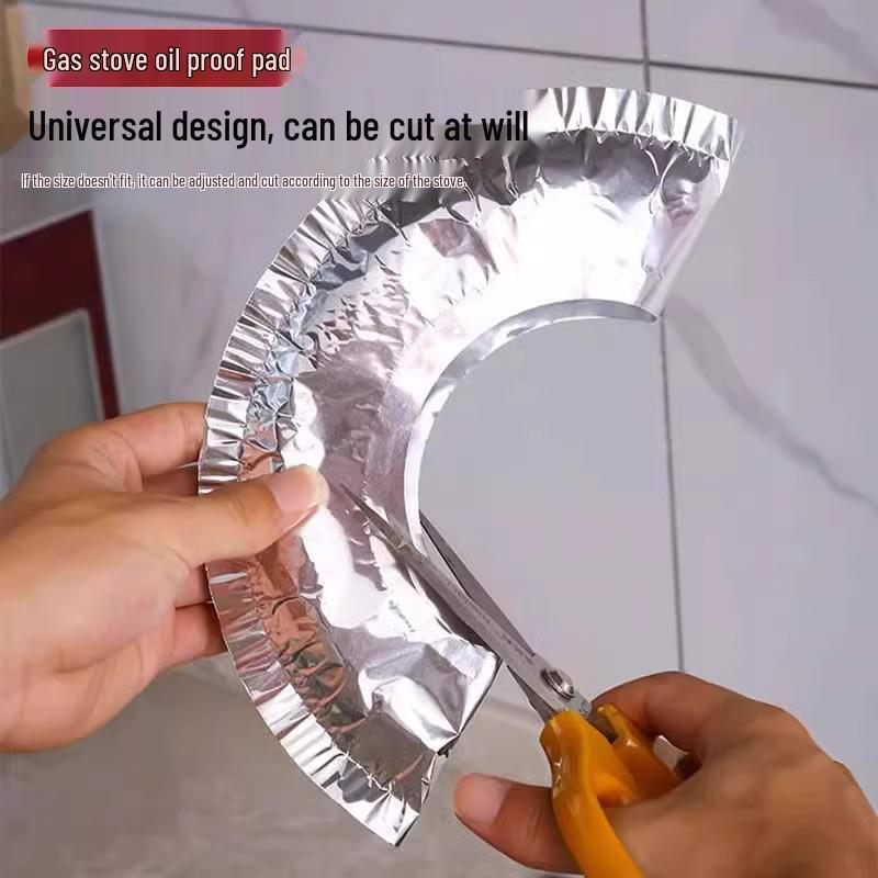 Thickened Aluminum Foil Gas Stove Oil-Proof Mat - Square & Round Protector Cover