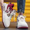 Men High Top Breathable Leather Platform Sneakers, Versatile Height Increasing Casual Skate Board Shoes