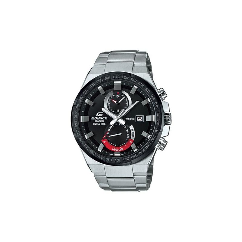 

Casio EDIFICE series chronograph watch world time display quartz movement stainless steel strap Japanese and Korean watch men s watch EFR-542DB-1A