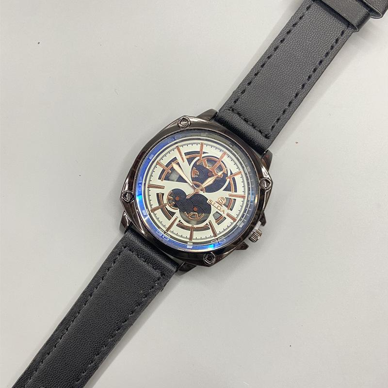 

Men S Watch Casual Belt Quartz Watch Men S Hollow Literal Personality Temperament Fashion Watch