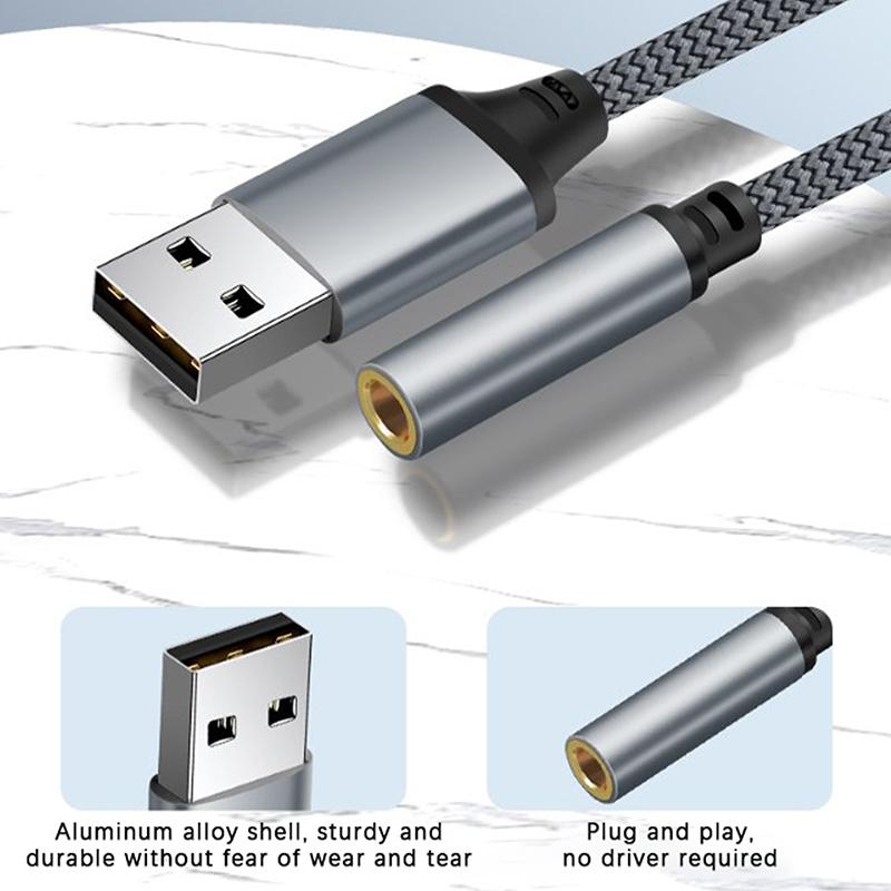 USB externí zvuková karta 3,5mm jack samice audio adaptér sluchátka mikrofon zvukový adaptér pro PC notebook USB na 3,5mm audio kabel