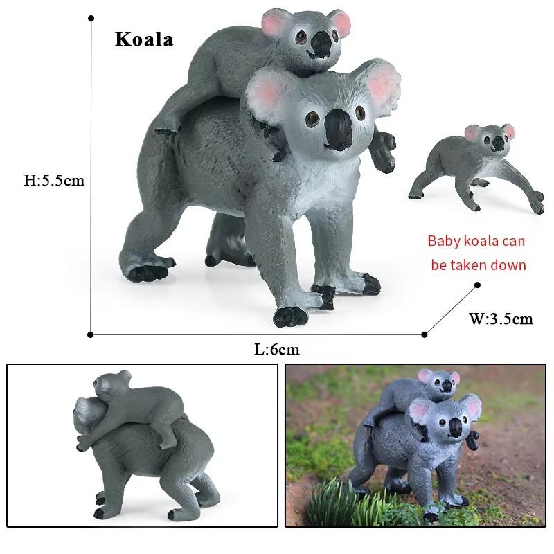 Oenux Classic Australian Wild Animals Kangaroos Koala Platypus Tasmanian Devil Echidna  Cassowary Model Figurine Toy Kid Gift