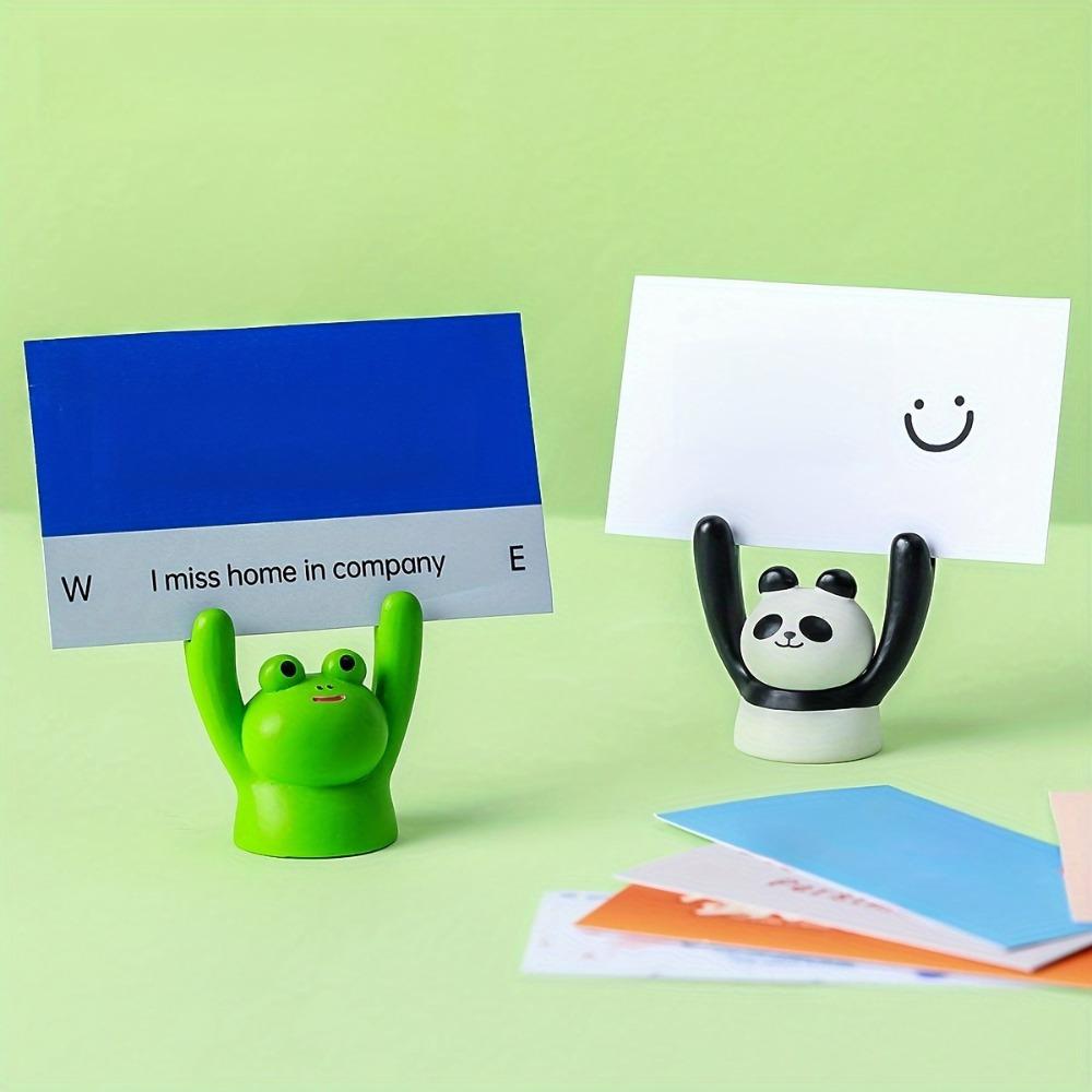 4pcs Charming Animal Note Holders ,Animal Designs with Raised Hands for Desk,Car Decor,Ideal Furniture Decoration,Display Stand