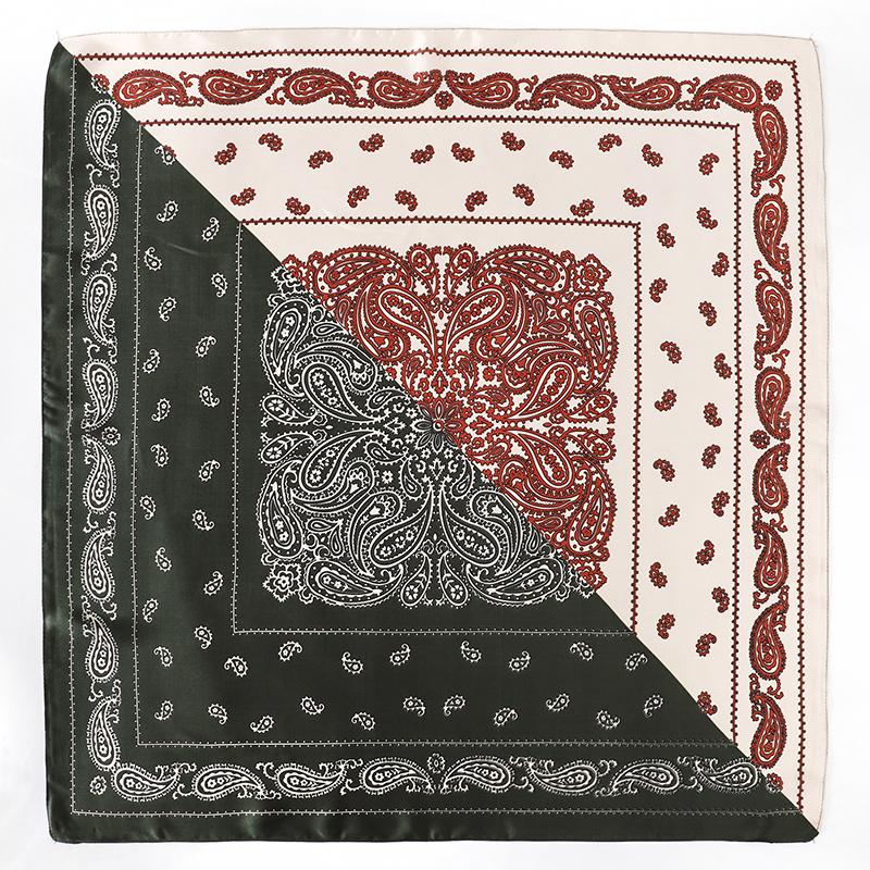 

НОВЫЙ Унисекс Роскошный Бренд Цветок Кешью Контрастный Галстук Шаль Шелковый Квадратный Платок Женский 70см Головной Платок one size