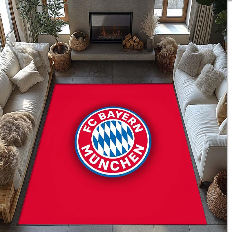 Bayern Munich Theme rug Soft Crystal Velvet Area Rug Non-Slip Floor Carpet for Living Room Bedroom Nursery
