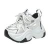 Fashion 7CM Fashion Women's Chunky Sneakers Breathable Platform Sports Shoes Woman Lace Up Thick Bottom Casual Shoes Zapatillas Mujer