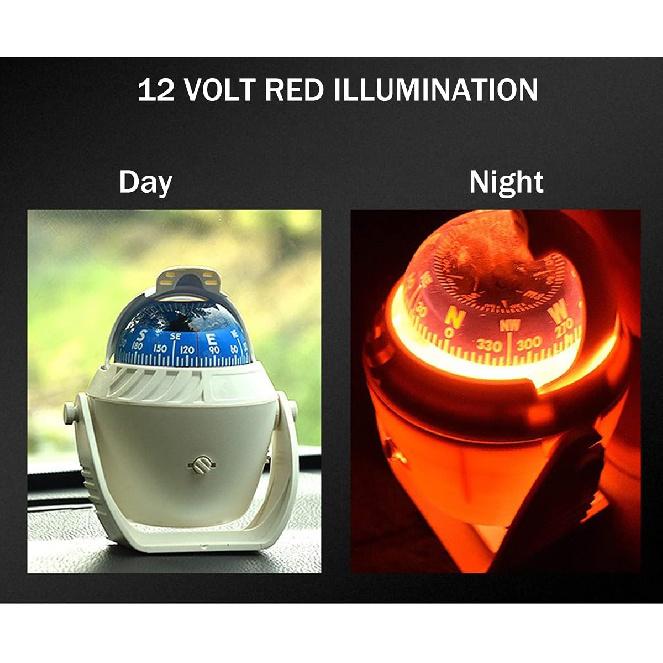 Sea Marine Compass with Mount Compasses Ball Waterproof for Boat Caravan White Sea Marine Compass with Mount for Boat Caravan Truck Car Navigation