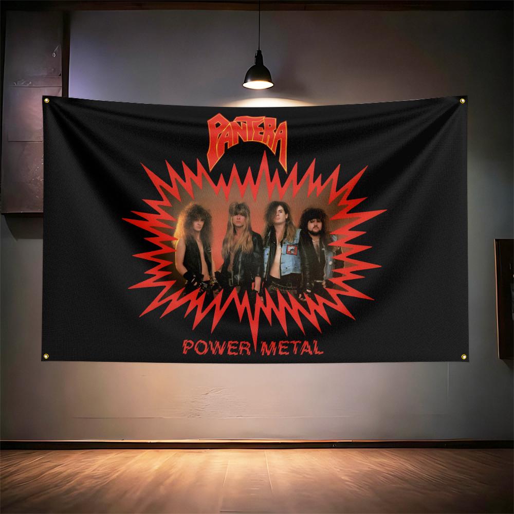 Rock Music Flag 3x5ft For Pantera Band Fans Banner Hd Print Brass Grommet Garage Bedroom Living Room Dorm Wall Decor Tapestry