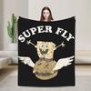 Alastor Hazbins Hotels Characters  Blanket Flannel Spring Autumn Radio Demon Portable Throw Blanket for Home Office Bedspread