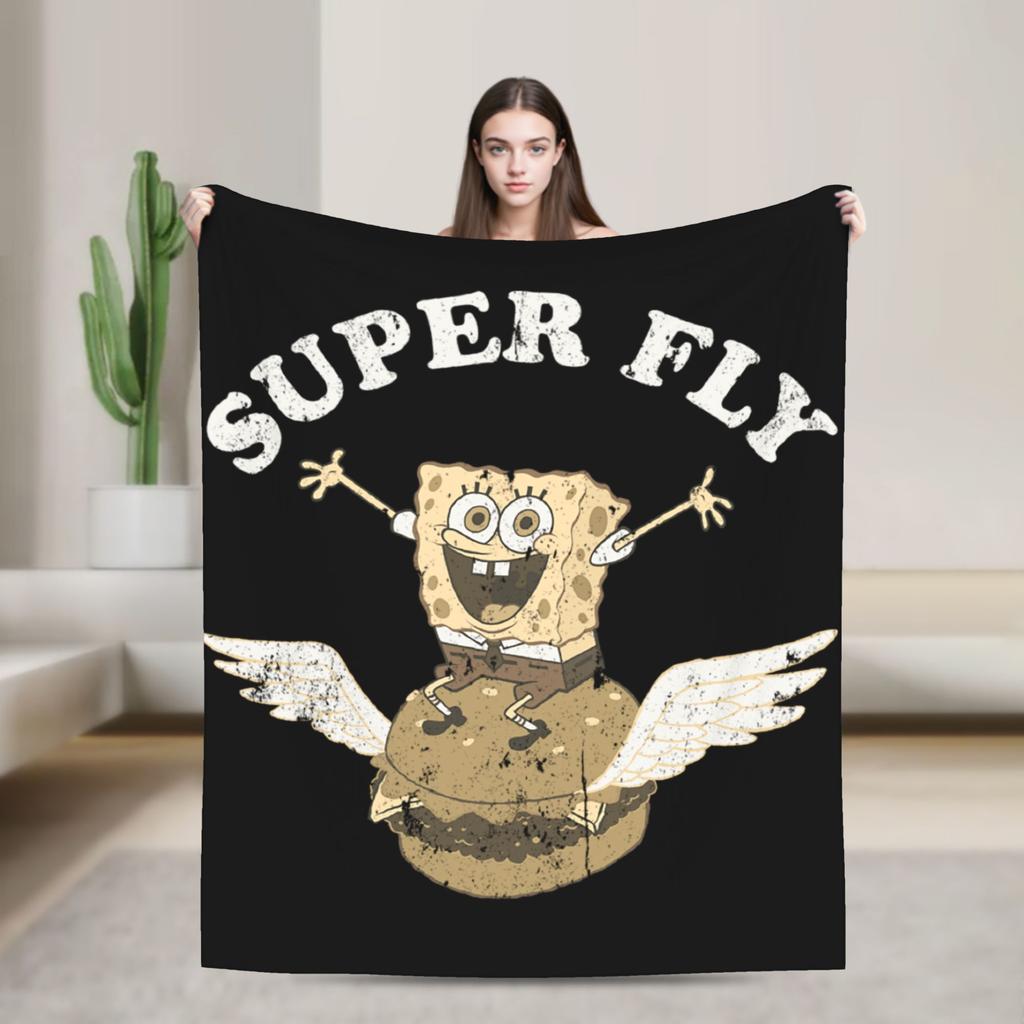Alastor Hazbins Hotels Characters Blanket Flannel Spring Autumn Radio Demon Portable Throw Blanket for Home Office Bedspread