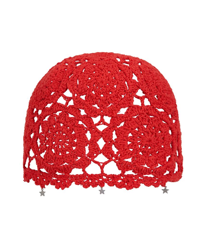 NAKED SURF CLUB Crochet Twinkle Beanie (Red)