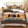 Happy Camping Duvet Cover Microfiber Camping Travel Car Tree Bedding Set Camper Comforter Cover Twin Queen For Boys Girls Teens