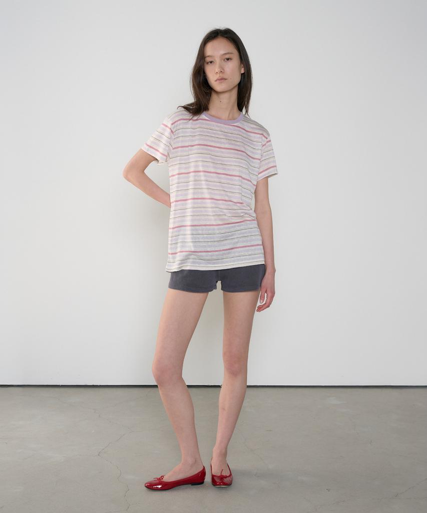 Jeonggamseutyudio Rayon Blend Stripe Tee_3 Color