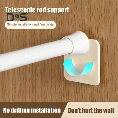 4 pezzi Supporto per asta doccia con adesivo forte Impermeabile Forte portante Facile da installare Nessuna perforazione Supporto per asta tenda doccia
