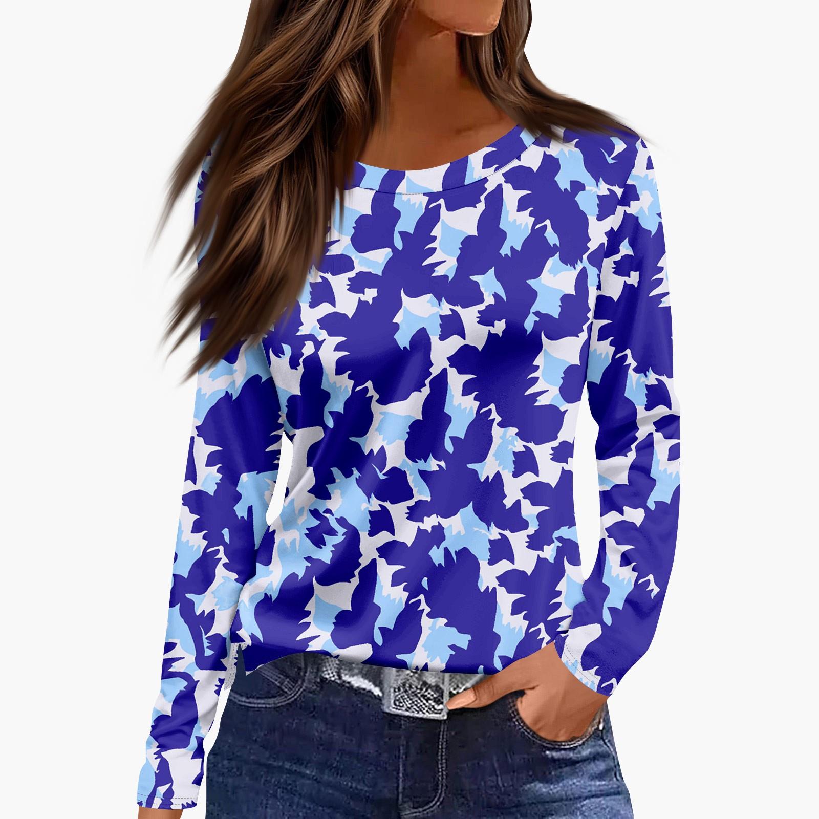 

Ladies Fashionable Casual Long Sleeved Popular Retro Floral Print Pullover Top XXL