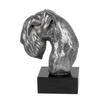 Schnauzer I - Figur auf Marmor, mit silbernem Metall überzogen, handgefertigt, Marke Art-Dog
