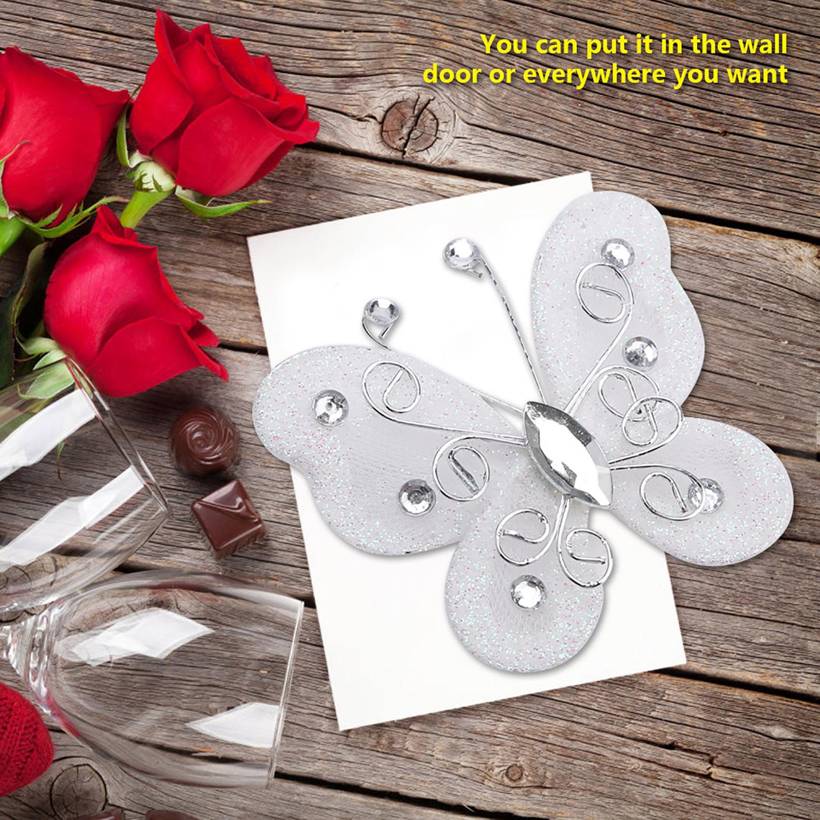 

24 шт. прозрачная сетка проволочная блестящая бабочка свадебная вечеринка одежда украшения DIY принадлежности белый белый