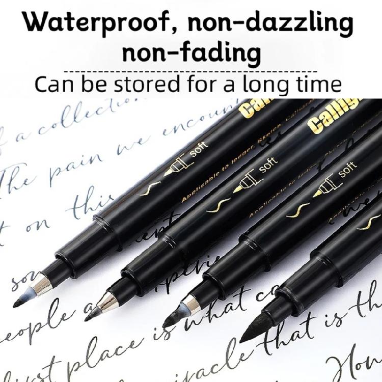 4Pcs Refillable Soft Grip Calligraphy Pen Set Includes 25ML Black Inks for Handwriting Sketching Art Illustrastions