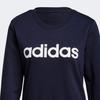 Adidas Essentials Letter Logo Print Crew Neck Long Sleeve Sweatshirt Women Sweatshirt Dark-Blue H10141