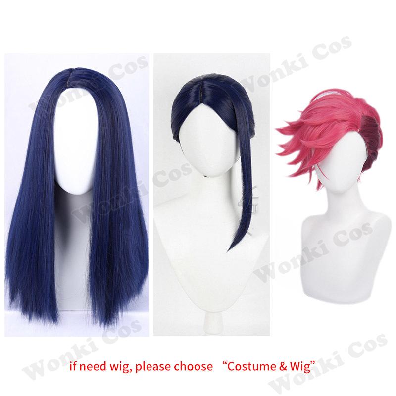 Arcane Caitlyn Cosplay Costume Wig Hair Jinx Sister Vi Cosplay Uniform For Women Halloween Role Play Outfits