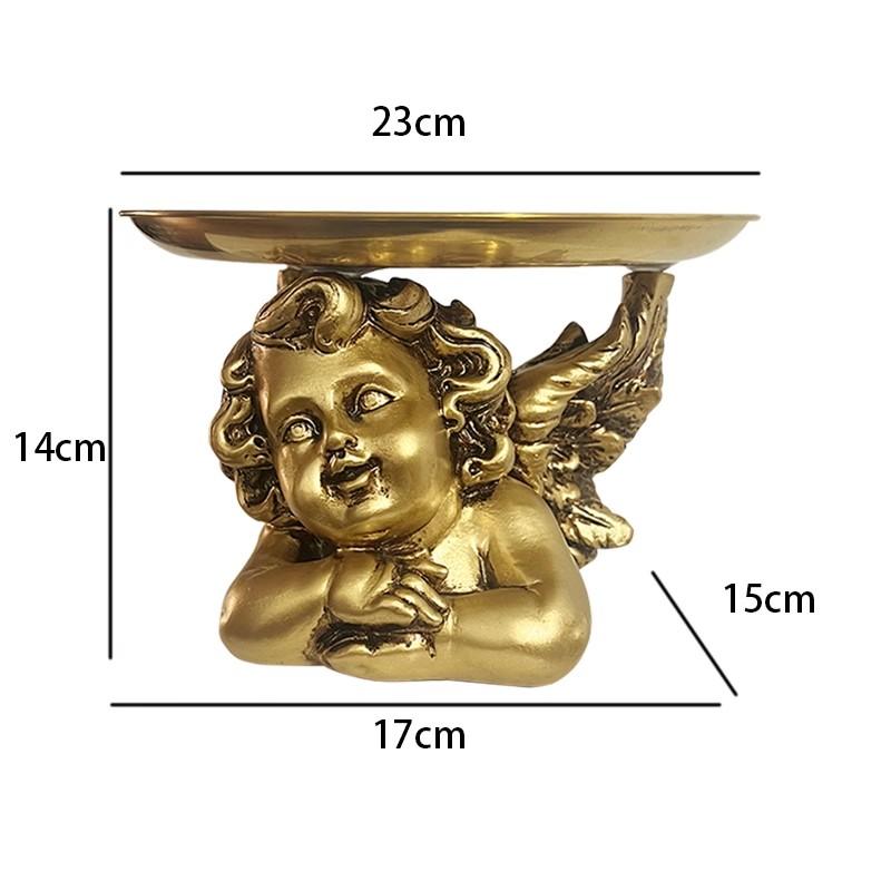

Retro Forest European Gold Angel Copper Tray French Retro Jewelry Display Fruit Tray Home Decoration Ornament