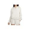 Nike Solid Color Hooded Zip-Up Casual Long Sleeve Sweatshirt Women Tops Sail-White FN2420-104