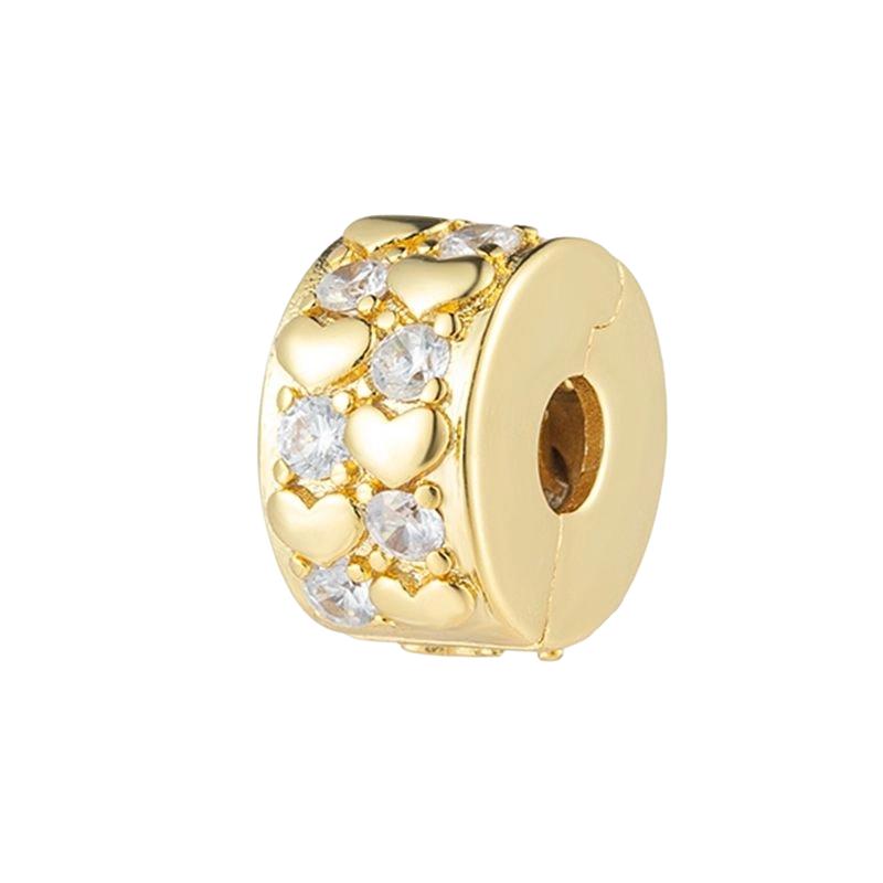 Sparking Gold Plated Charm Beads Dangle Original Snake Fit Copper Bracelet Necklace Beads For Diy Jewelry Women Gift