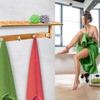 Relaxdays porte-serviette porte-manteau mural avec tagère bambou, métal 50 x 16 x 18 cm…