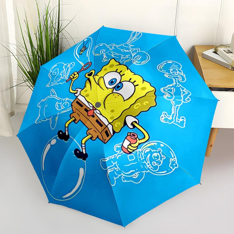 

1PC SpongeBob Automatic Open/Close Umbrella, 8-Rib Sturdy Frame, Durable Canopy, Highquality Construction, Fashion Lovers yy250920040