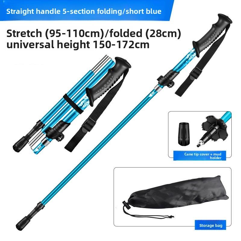 Lightweight Aircraft-Grade Aluminum Trekking Poles Telescopic with Down Grip Rubber Tip Kit Cork Handle for Comfortable Hiking